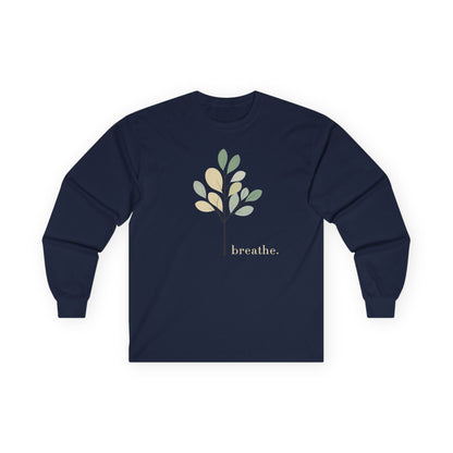 Navy | Breathe Long Sleeve Tee, front view