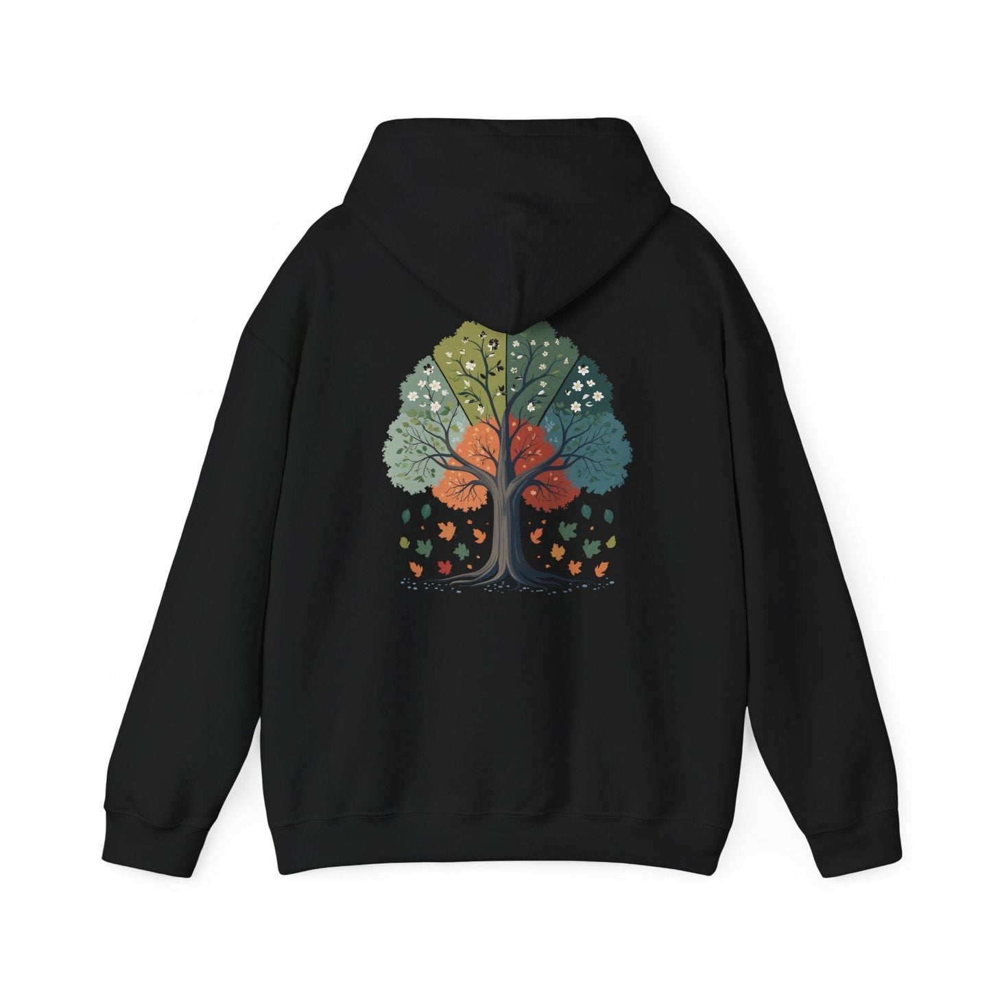 Black | Circle of Seasons Hoodie, back design view