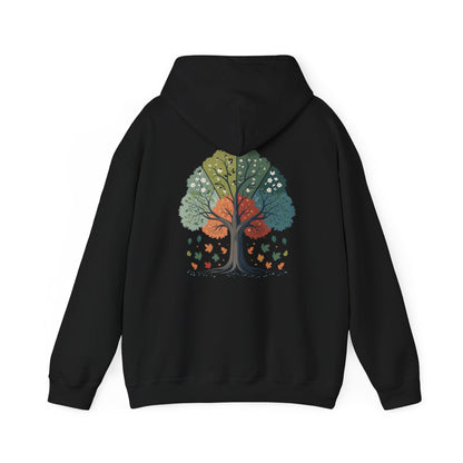 Black | Circle of Seasons Hoodie, back design view