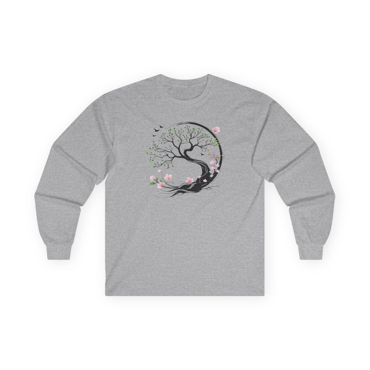 Sport Grey | Unfolding Grace Long Sleeve Tee, front view