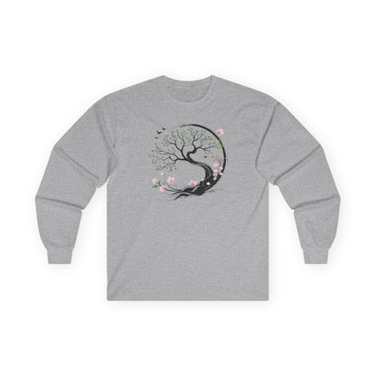 Sport Grey | Unfolding Grace Long Sleeve Tee, front view