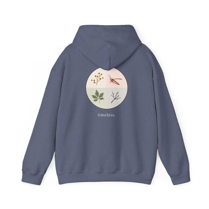 Heather Navy | Timeless Hoodie, back design view