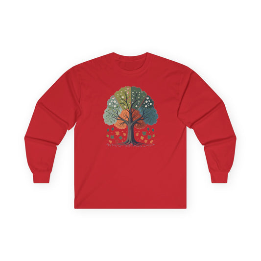 Red | Circle of Season Long Sleeve Tee, front view