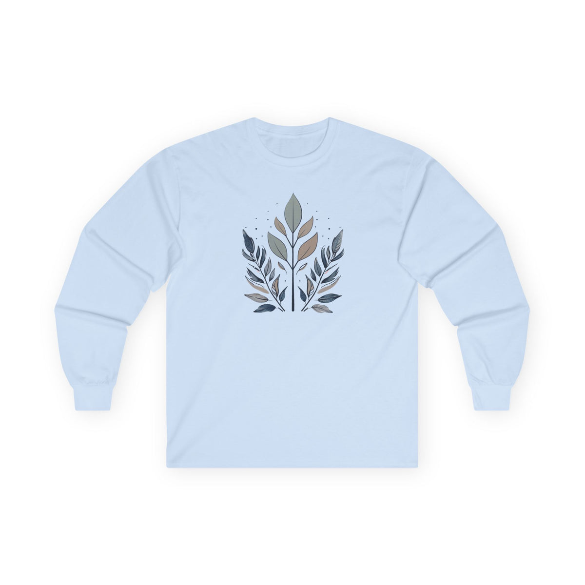 Light Blue | Flourish Long Sleeve Tee, front view