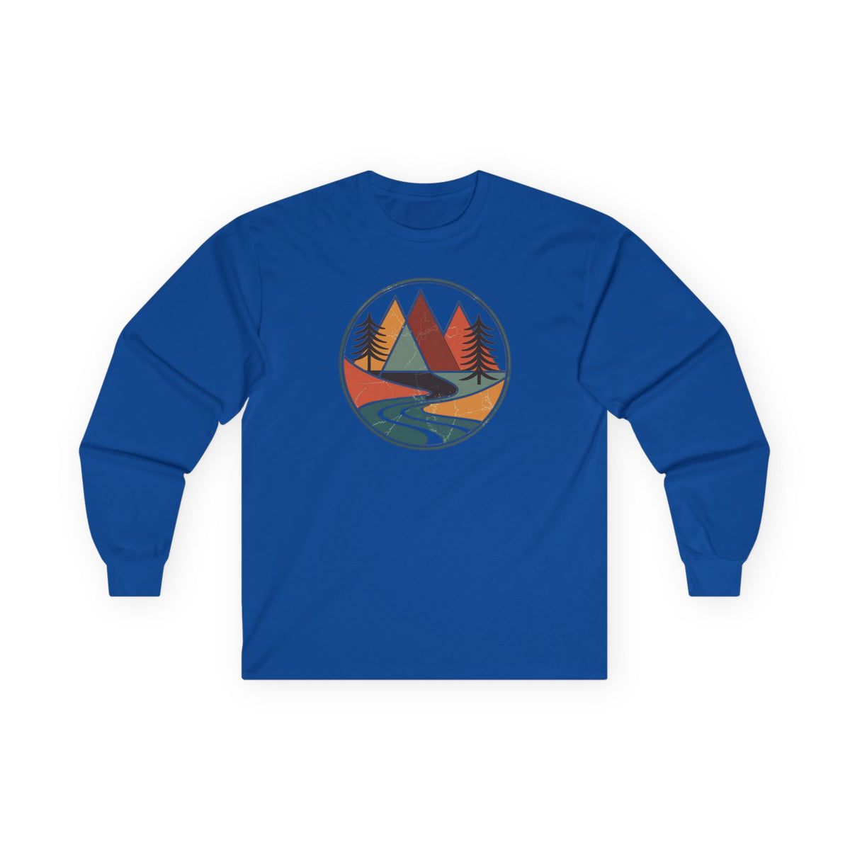 Royal | Retro Horizon Long Sleeve Tee, front view