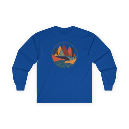 Royal | Retro Horizon Long Sleeve Tee, front view