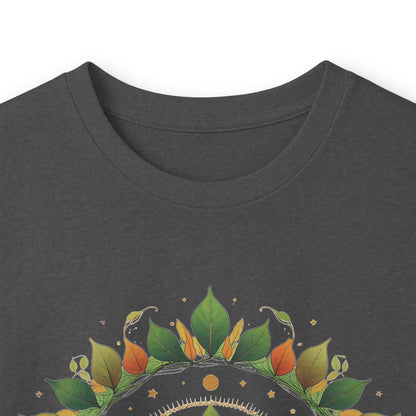 Dark Heather | Celestial Growth Long Sleeve Tee, folded view