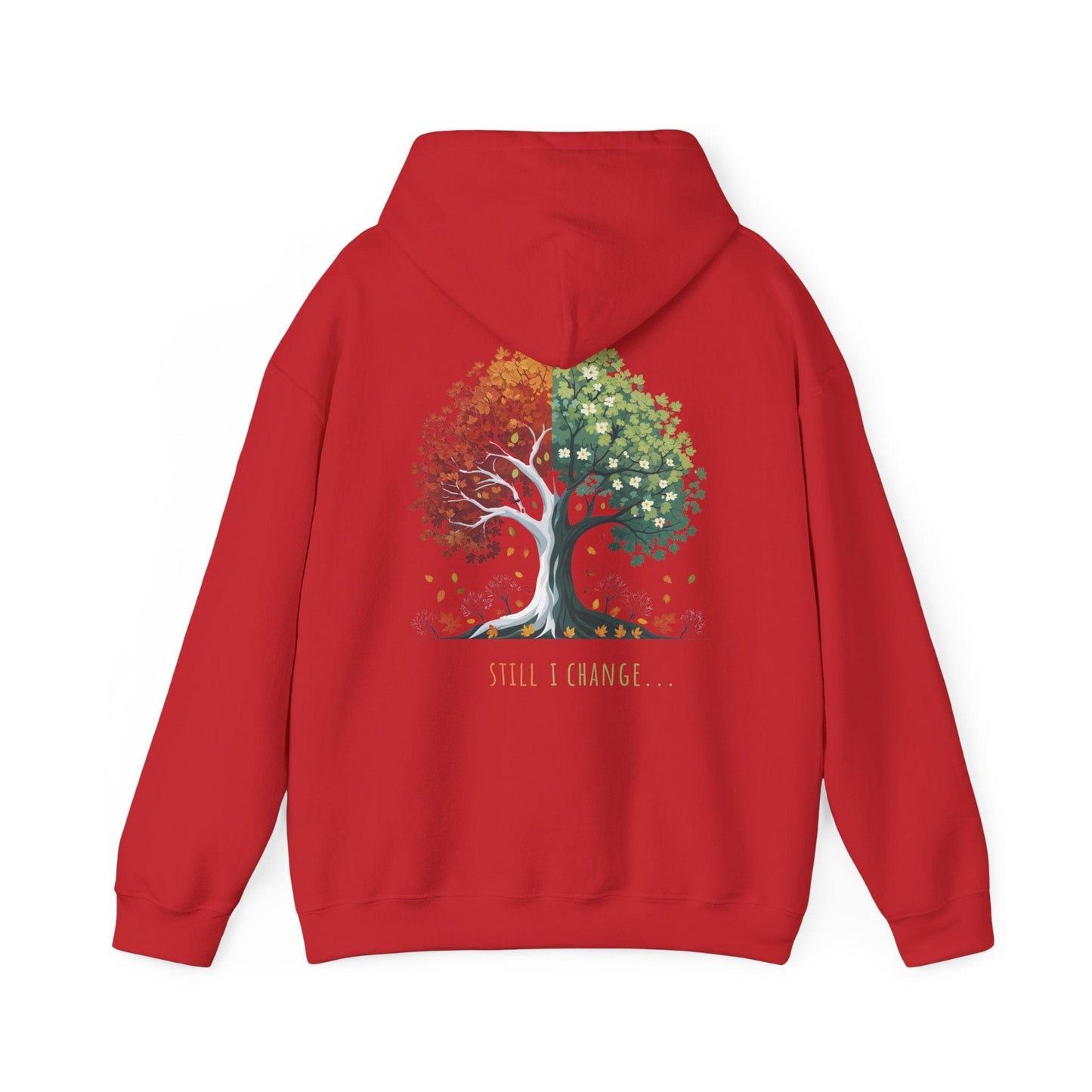 Red | Still I Change Hoodie, back design view