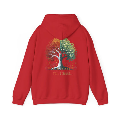 Red | Still I Change Hoodie, back design view