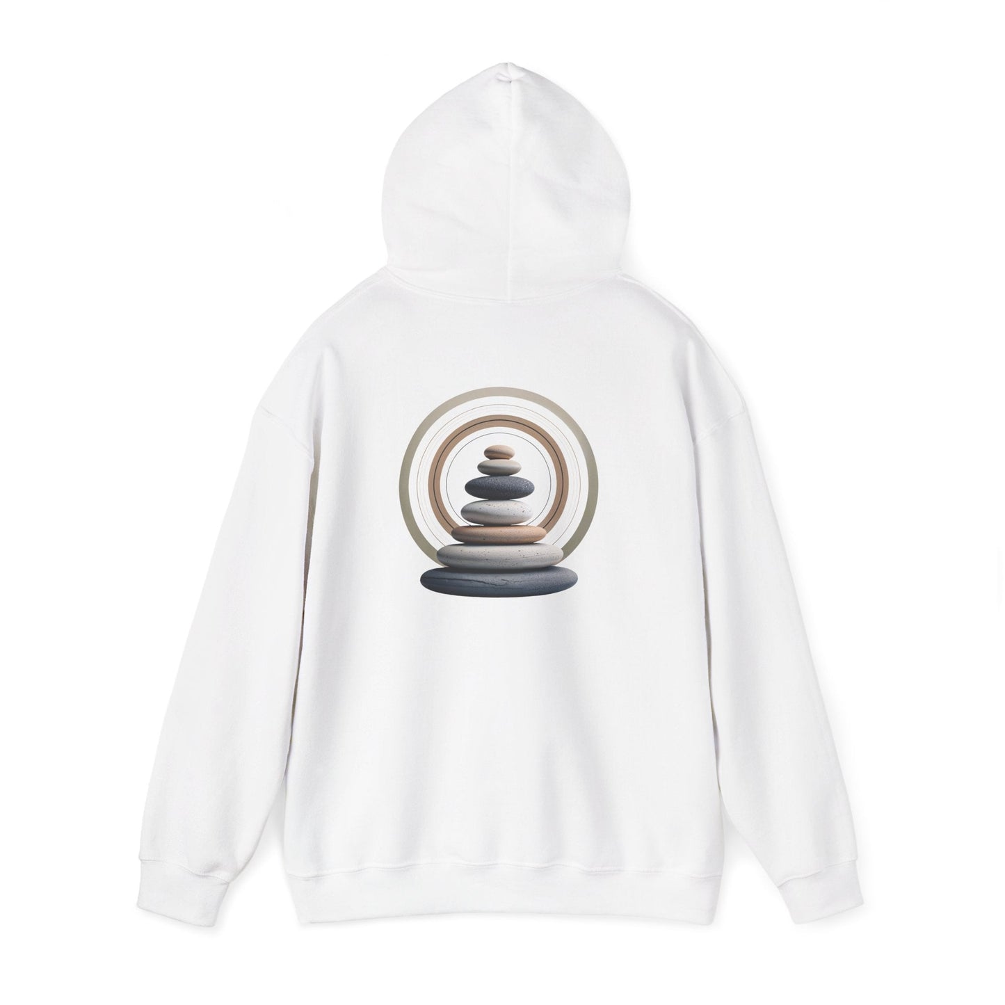 White | Echoes of Calm Hoodie, back view 2