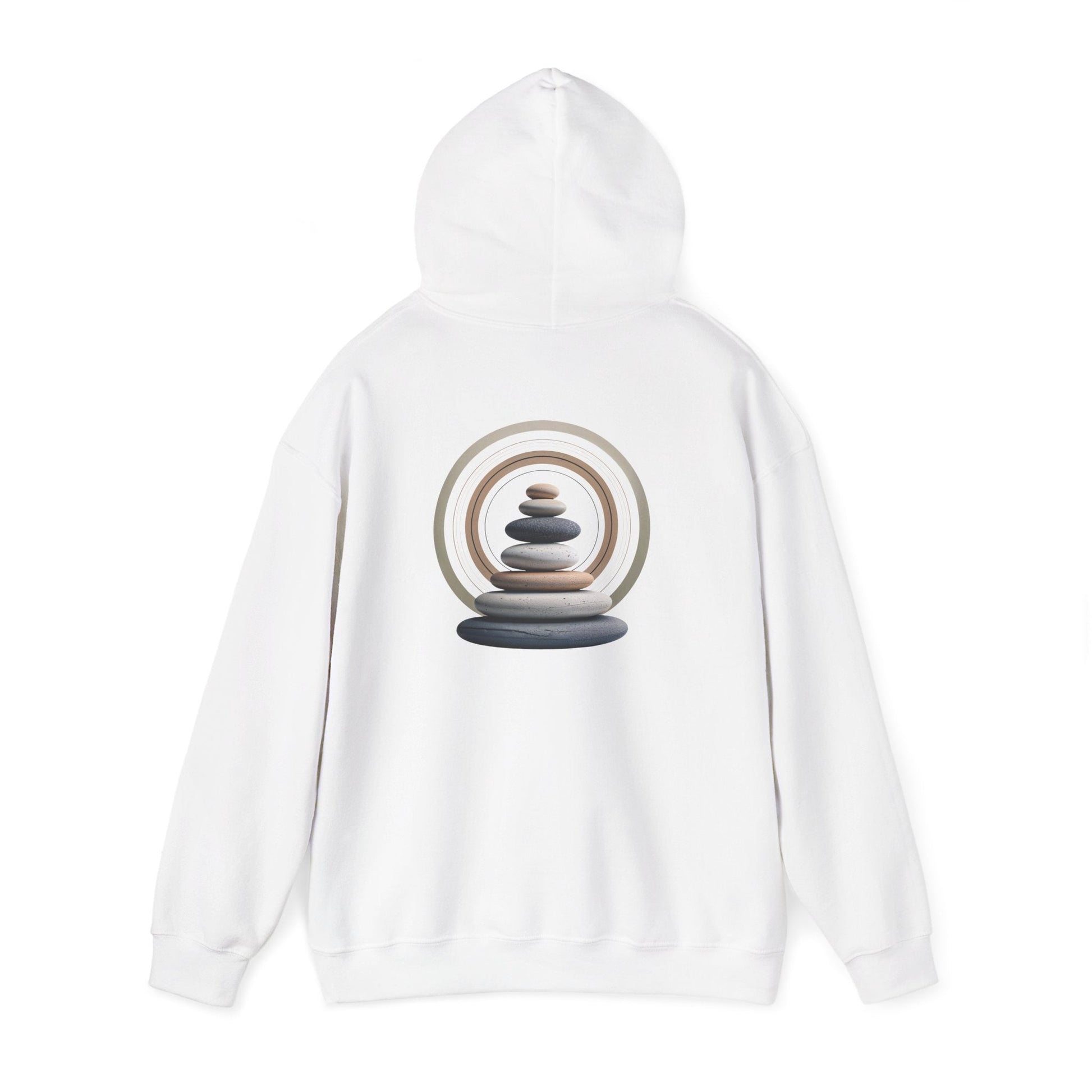 White | Echoes of Calm Hoodie, back view 2