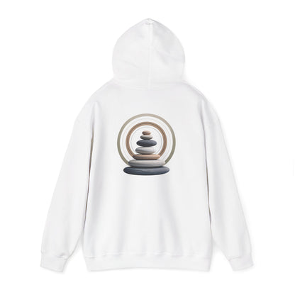 White | Echoes of Calm Hoodie, back view 2