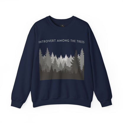 Navy | Introvert Among the Trees Sweatshirt, front view
