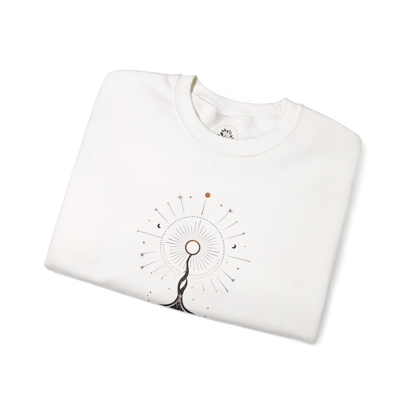 White | The Cosmic Root Sweatshirt, folded view