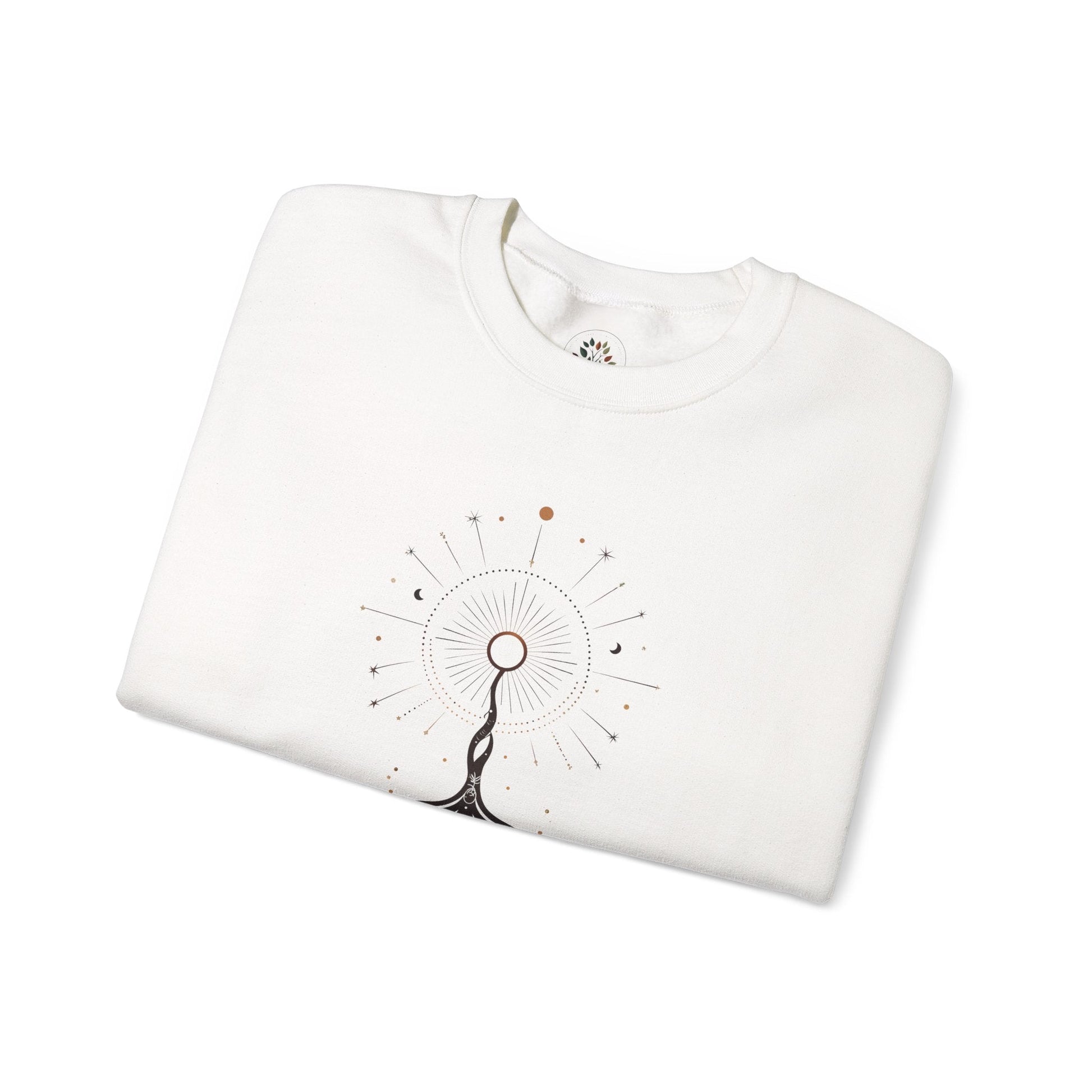 White | The Cosmic Root Sweatshirt, folded view