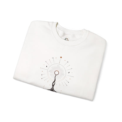 White | The Cosmic Root Sweatshirt, folded view