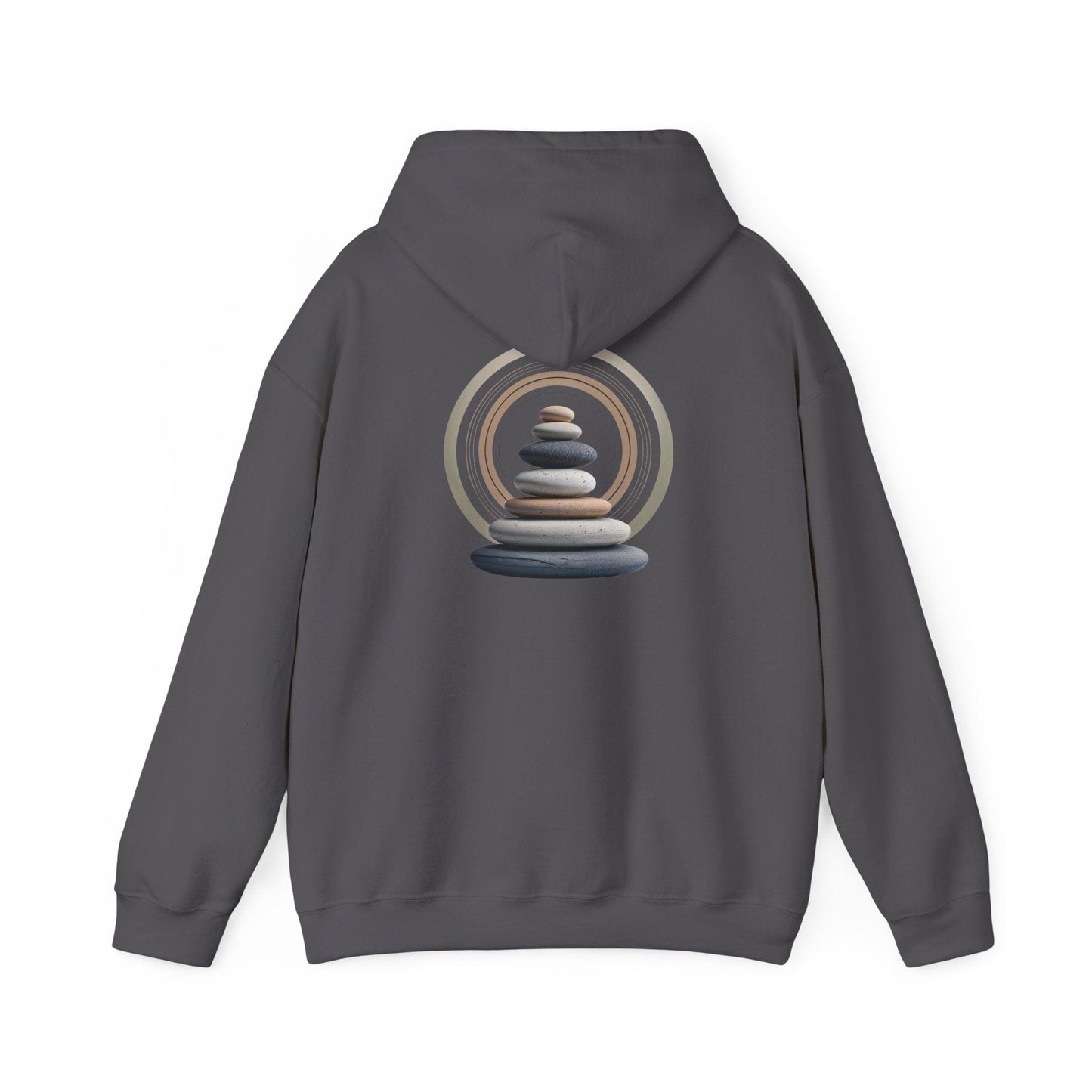 Charcoal | Echoes of Calm Hoodie, back design view