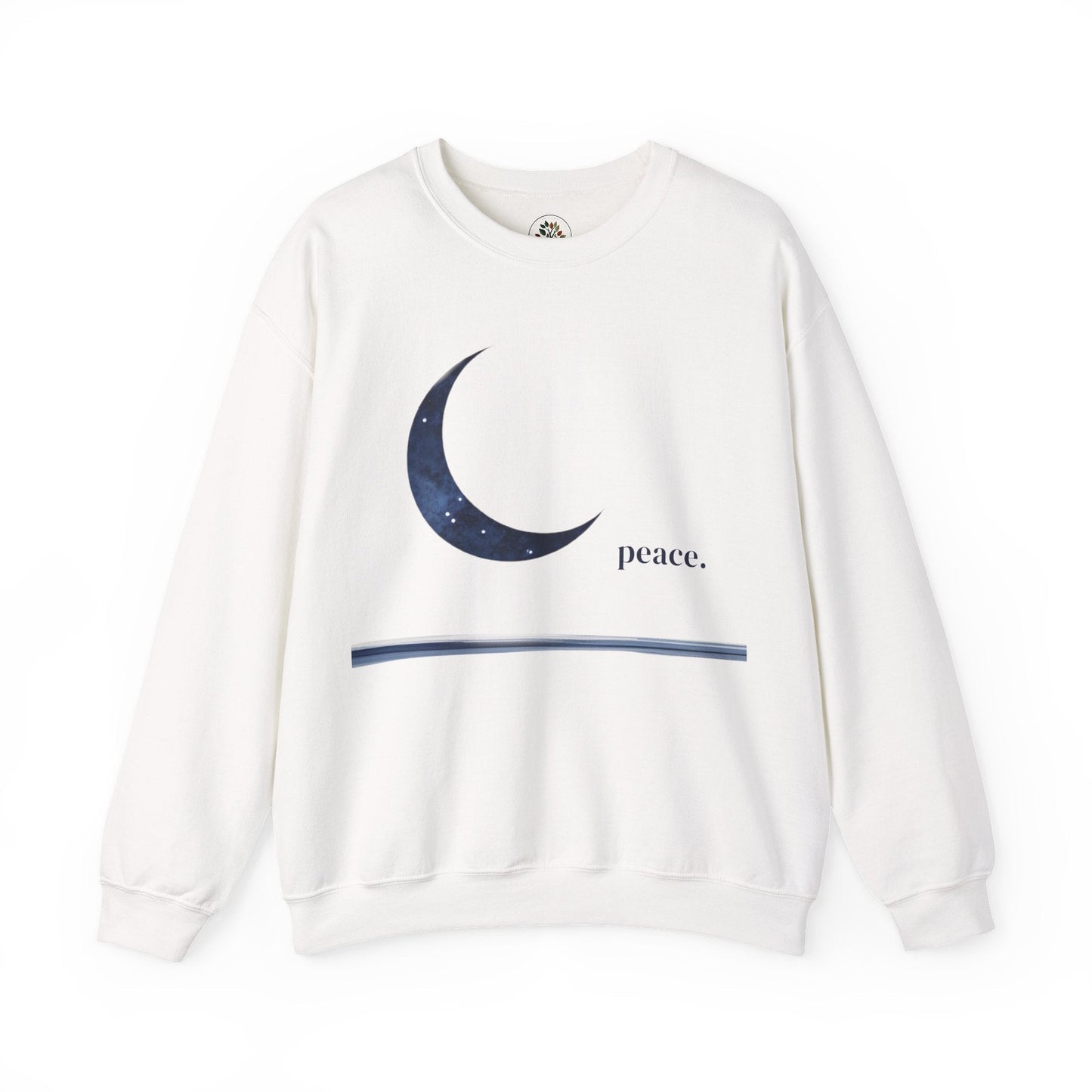 White | Moonlit Peace Sweatshirt, front view