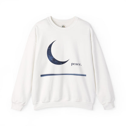 White | Moonlit Peace Sweatshirt, front view