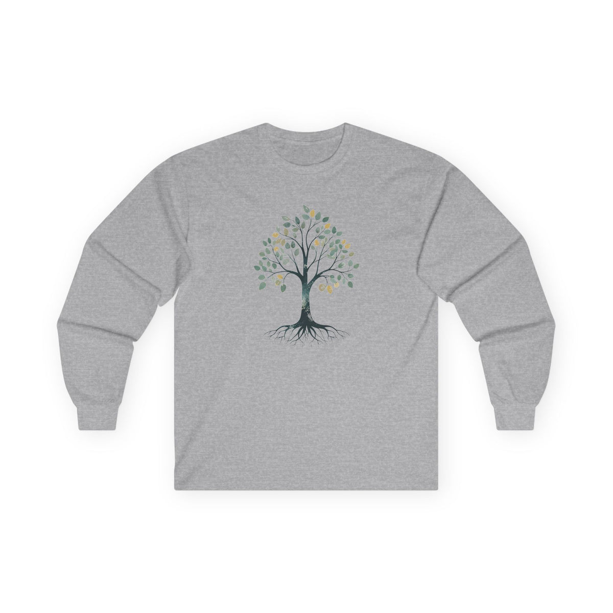 Sport Grey | The Story Tree Long Sleeve Tee, front view