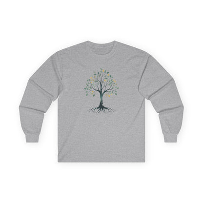 Sport Grey | The Story Tree Long Sleeve Tee, front view