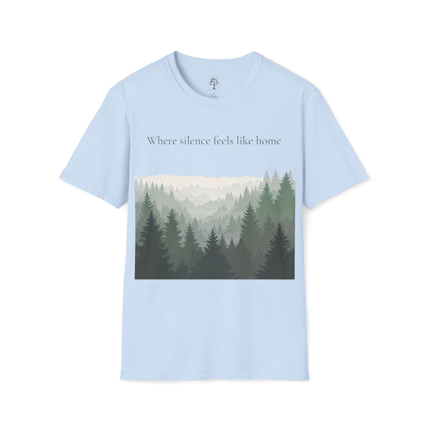 Light Blue | Where SIlence feels like home, front view