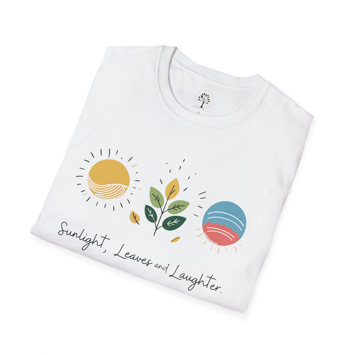 White | Sunlight, Leaves, and Laughter, folded view