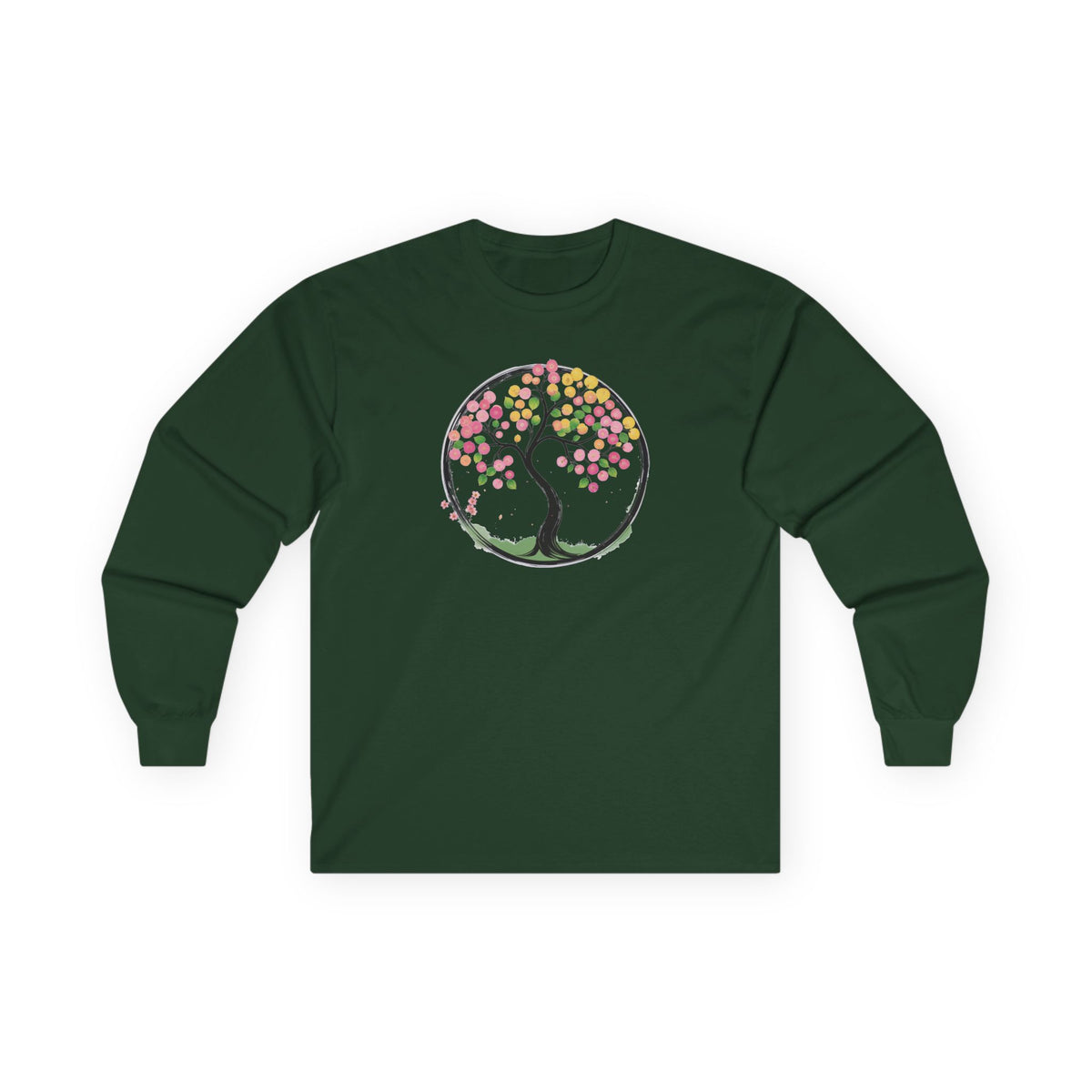 Forest Green | Joy in Bloom Long Sleeve Tee, front view