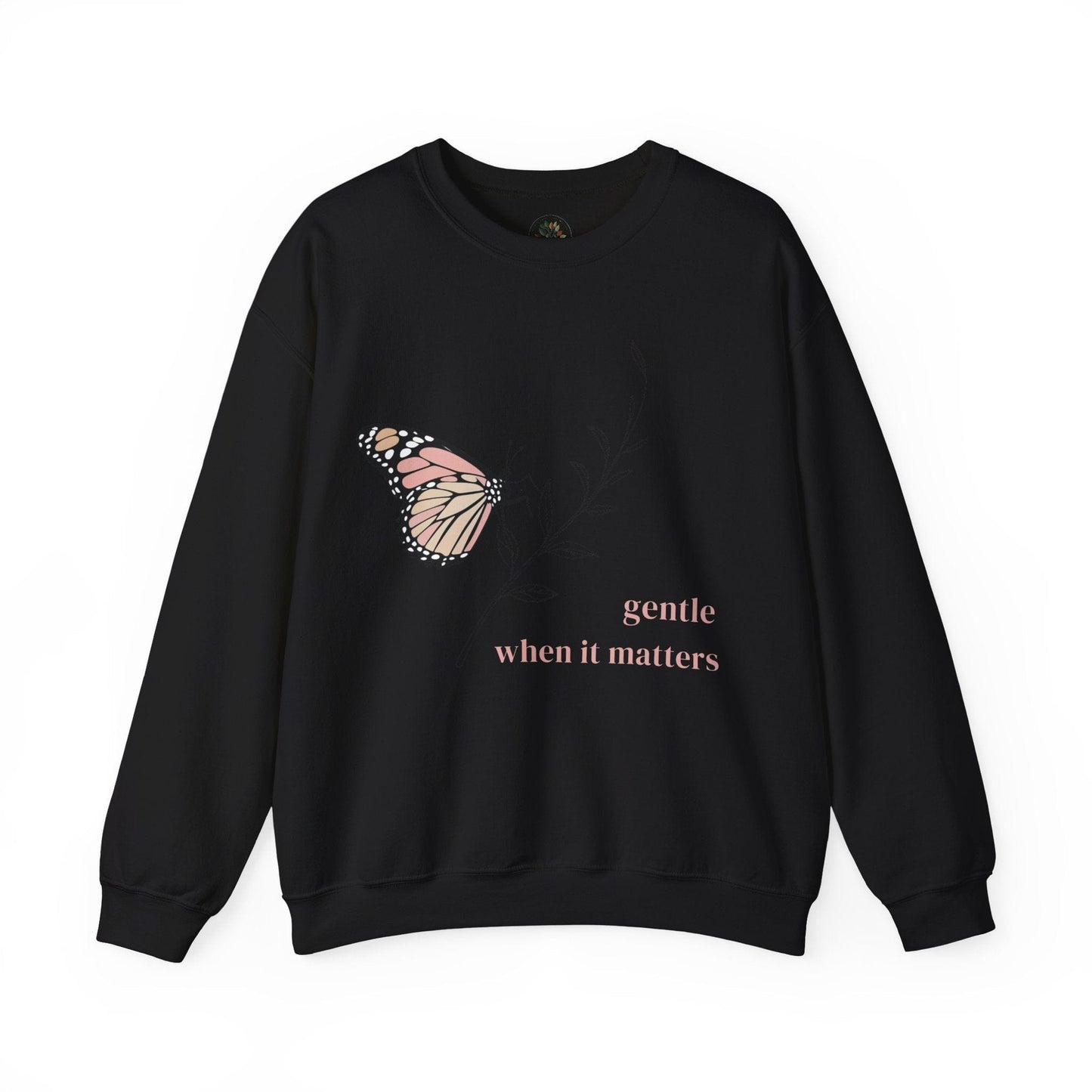Black | Gentle When It Matters Sweatshirt, front view
