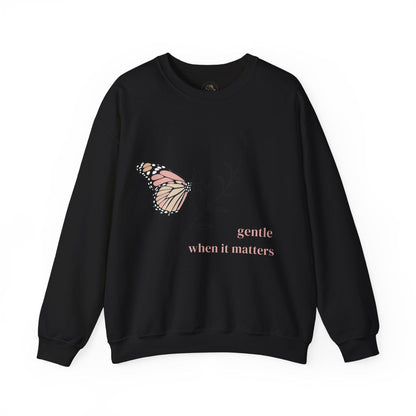Black | Gentle When It Matters Sweatshirt, front view