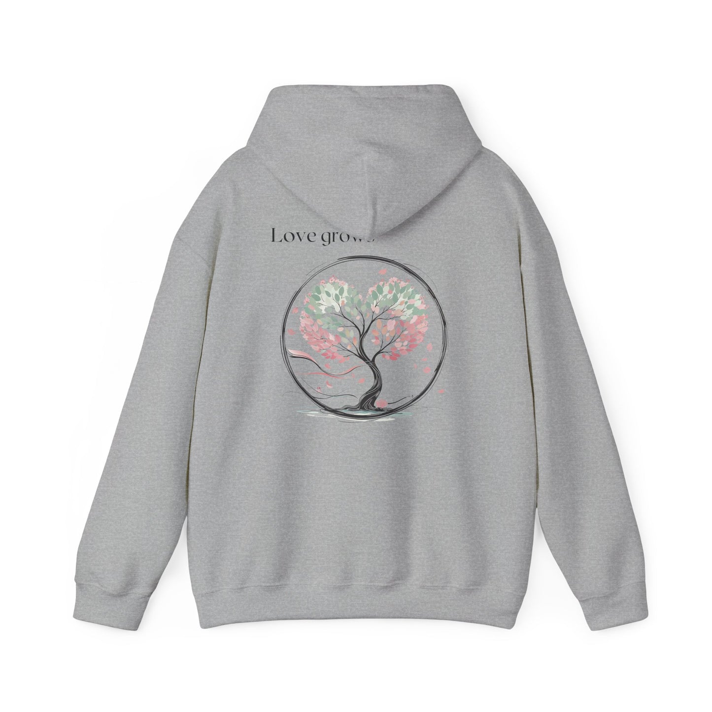 Sport Grey | Love Grows Hoodie, back design view