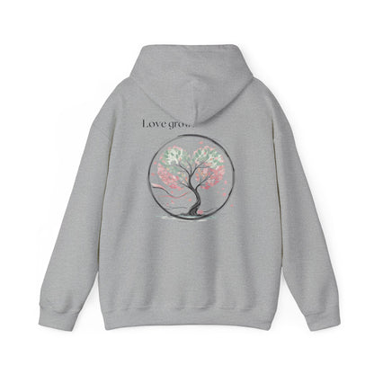 Sport Grey | Love Grows Hoodie, back design view