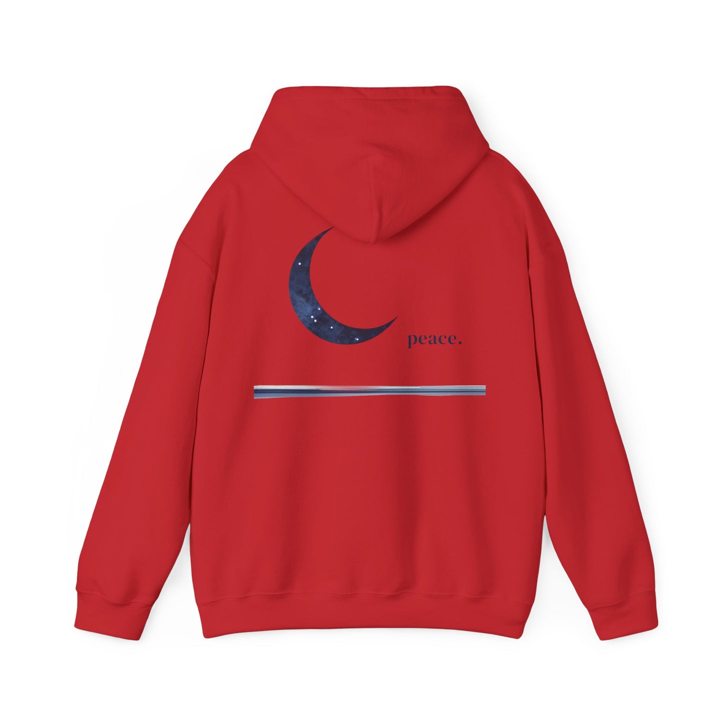Red | Moonlit Peace Hoodie, back design view