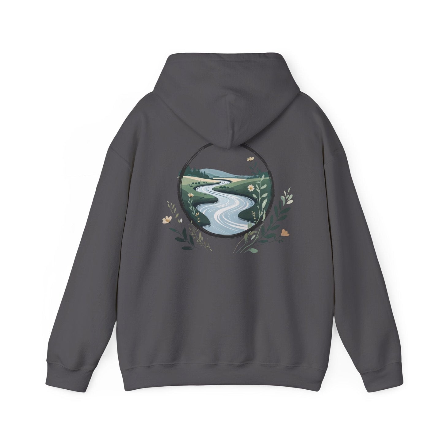Charcoal | River of Grace Hoodie, back design view