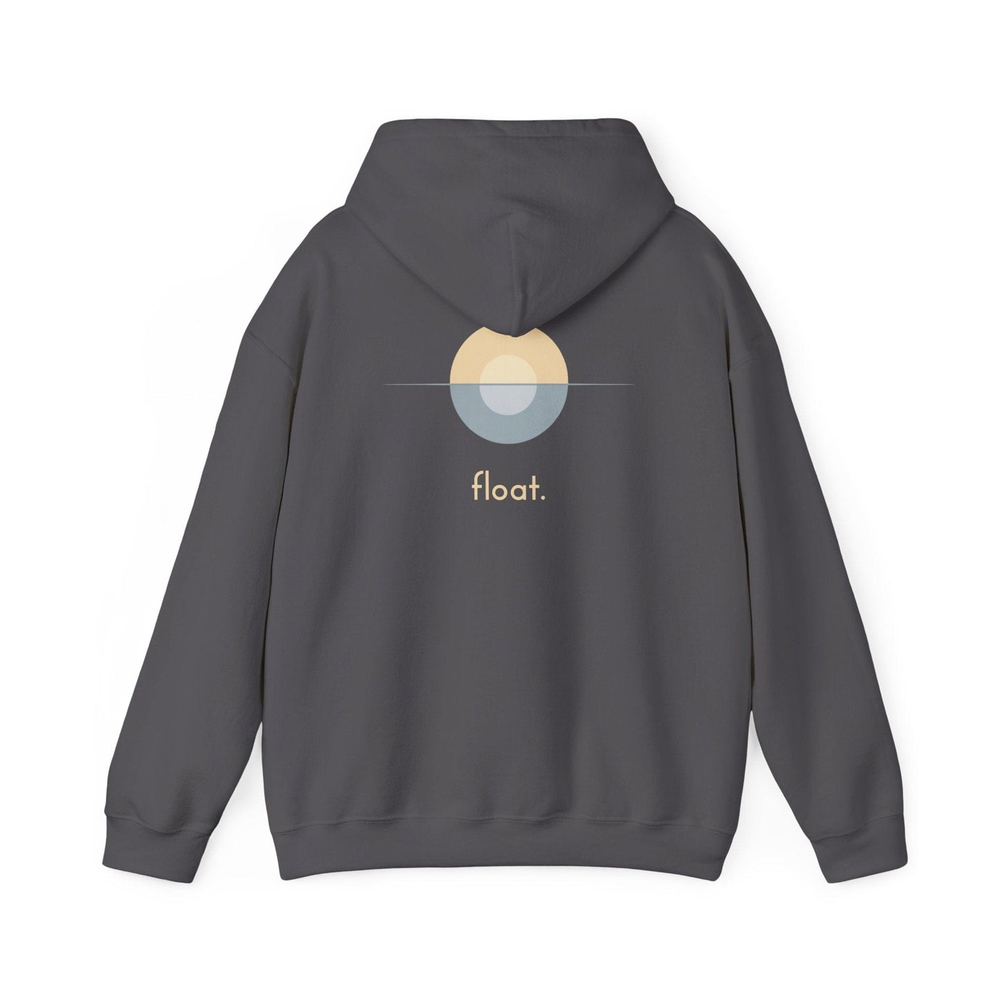 Charcoal | Float Hoodie, back design view