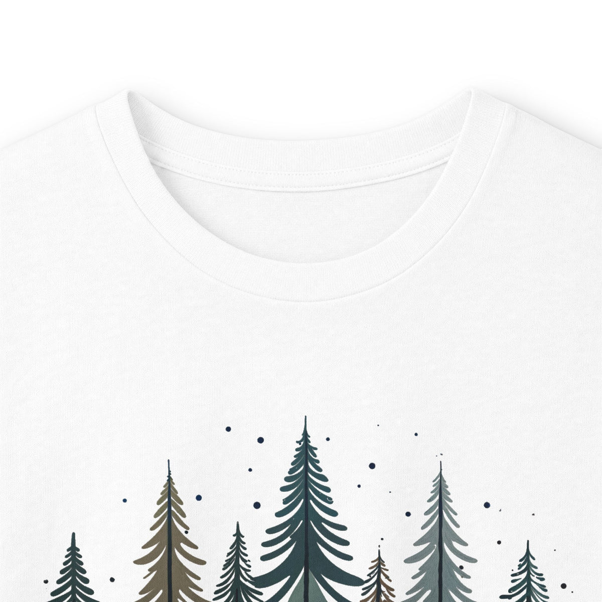 White | Silent Pines Long Sleeve Tee, folded view