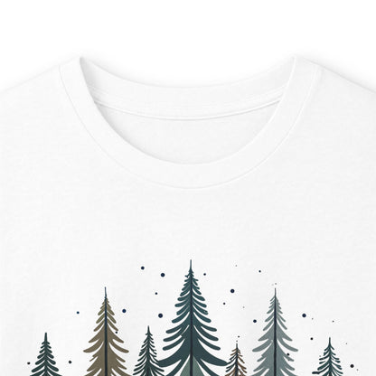 White | Silent Pines Long Sleeve Tee, folded view