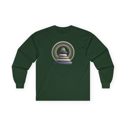 Forest Green | Echoes of Calm Long Sleeve Tee, front view
