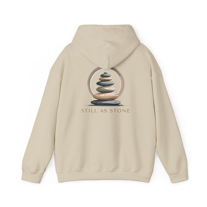Sand | Still as Stone Hoodie, back design view