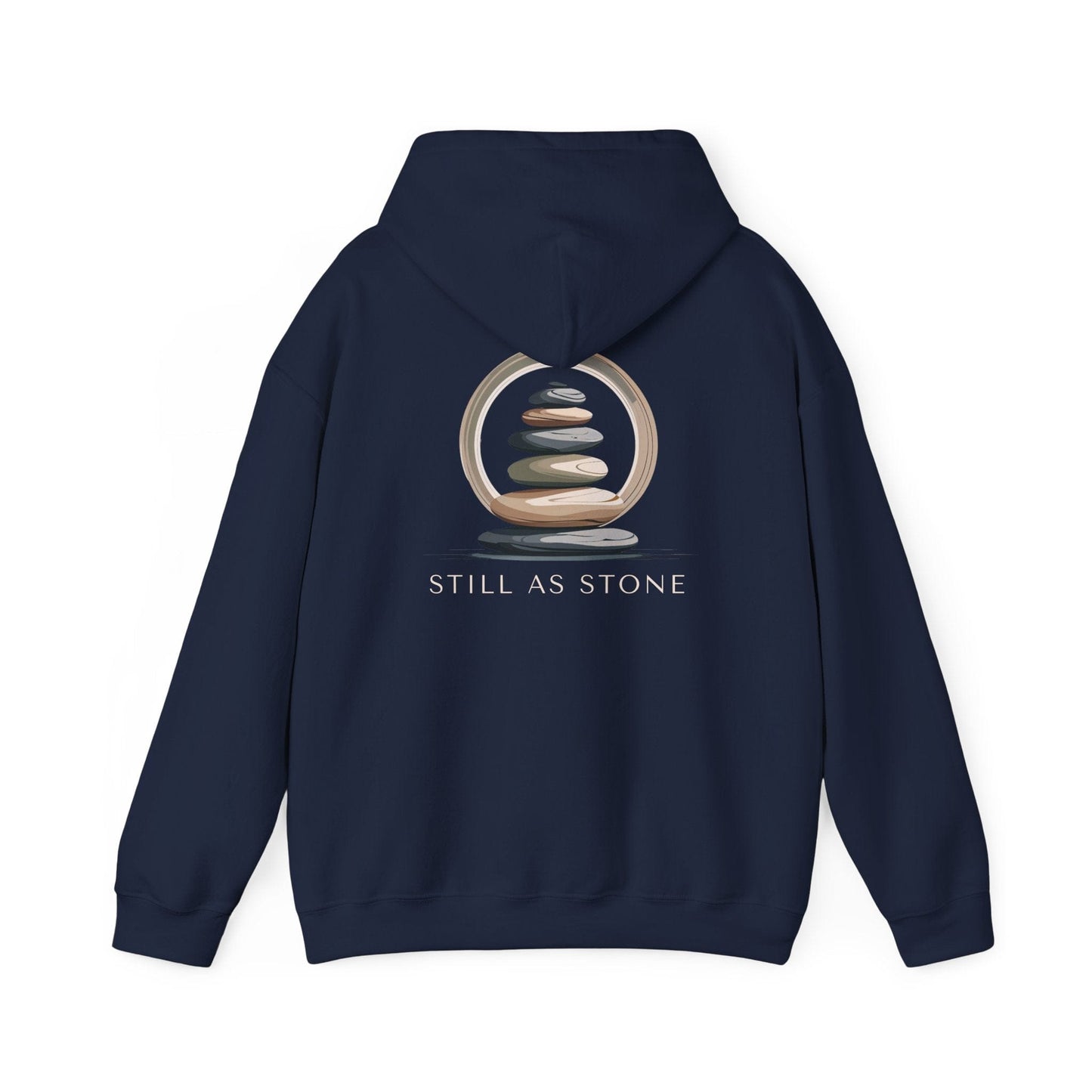 Navy | Still as Stone Hoodie, back design view