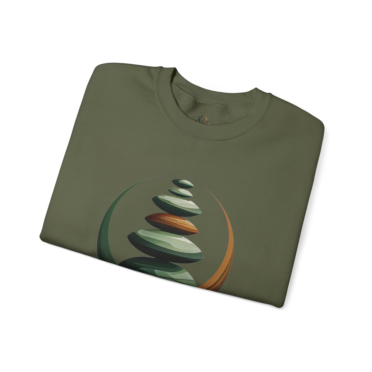 Military Green | Balance in Stillness Sweatshirt, folded view