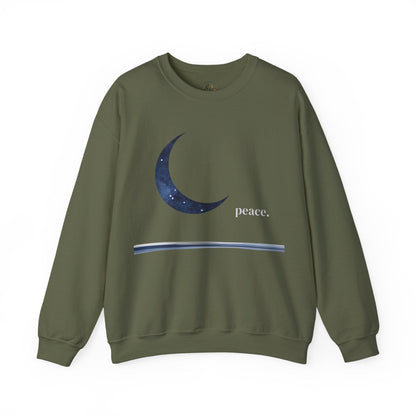Military Green | Moonlit Peace Sweatshirt, front view