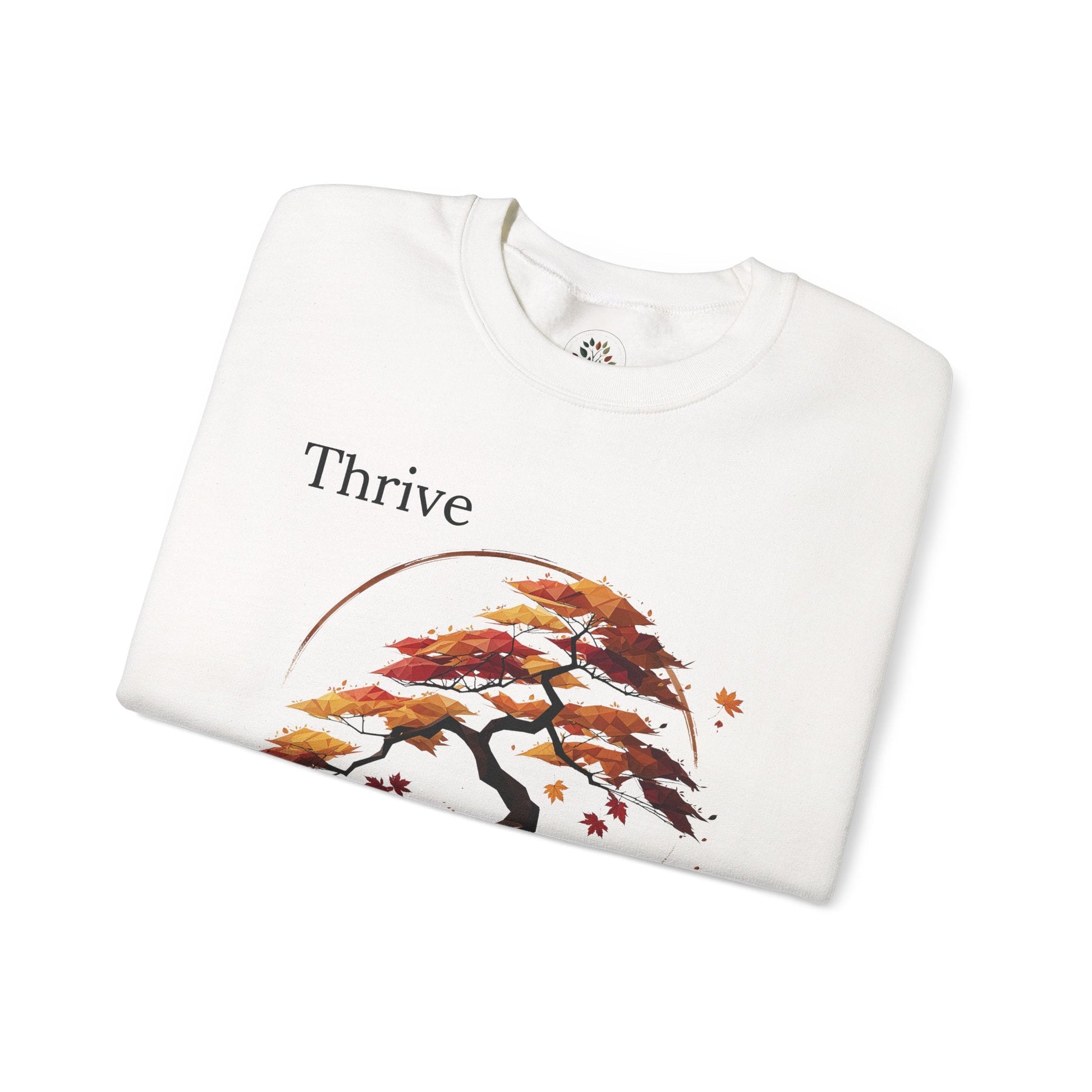 White | Thrive Sweatshirt, folded view