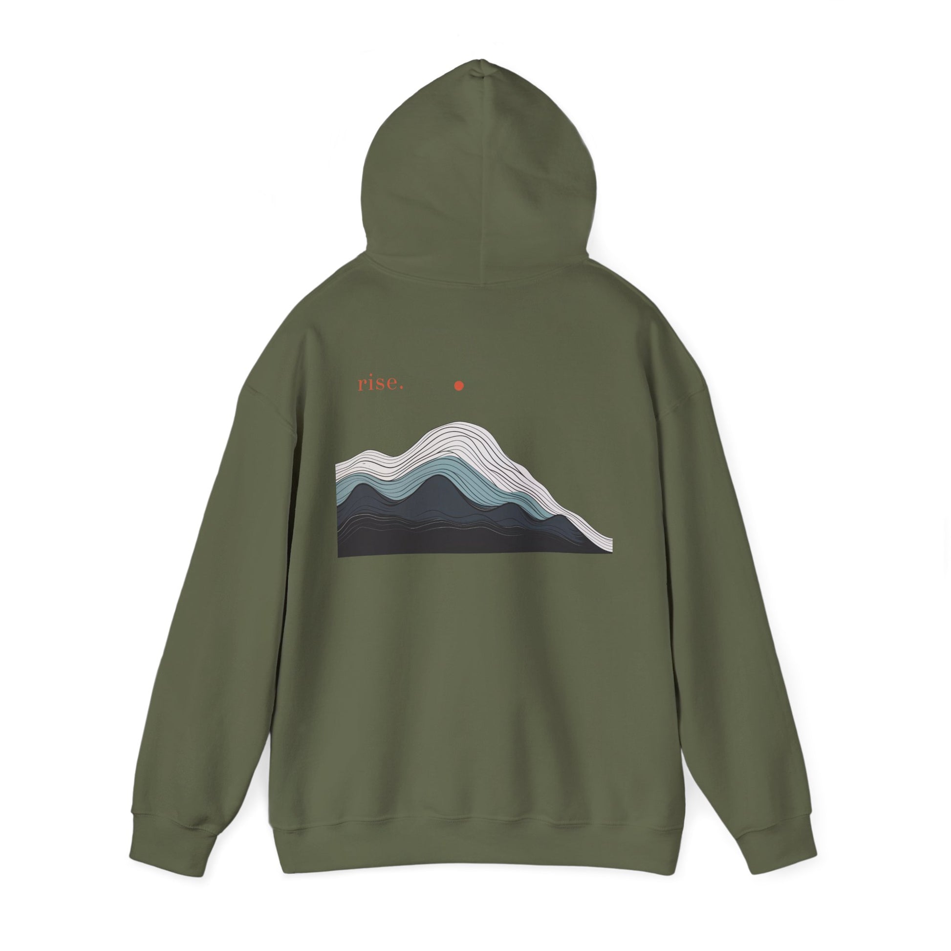 Military Green | Rise Hoodie, back view 2