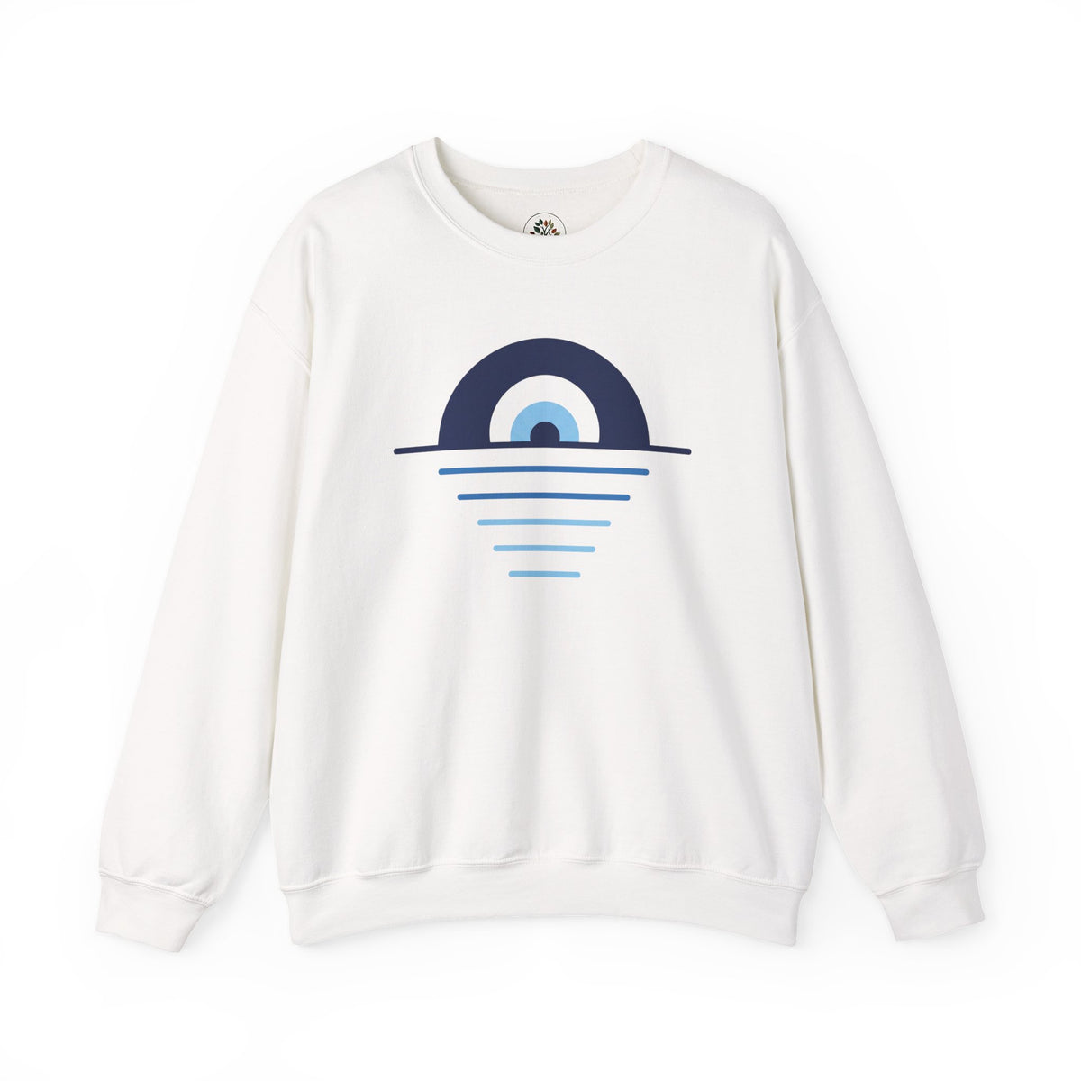 White | Evil Eye Sweatshirt, front view