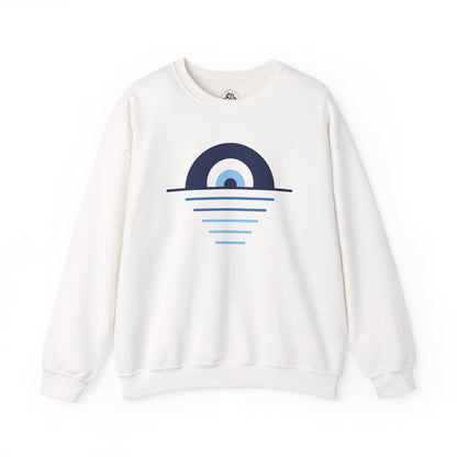 White | Evil Eye Sweatshirt, front view