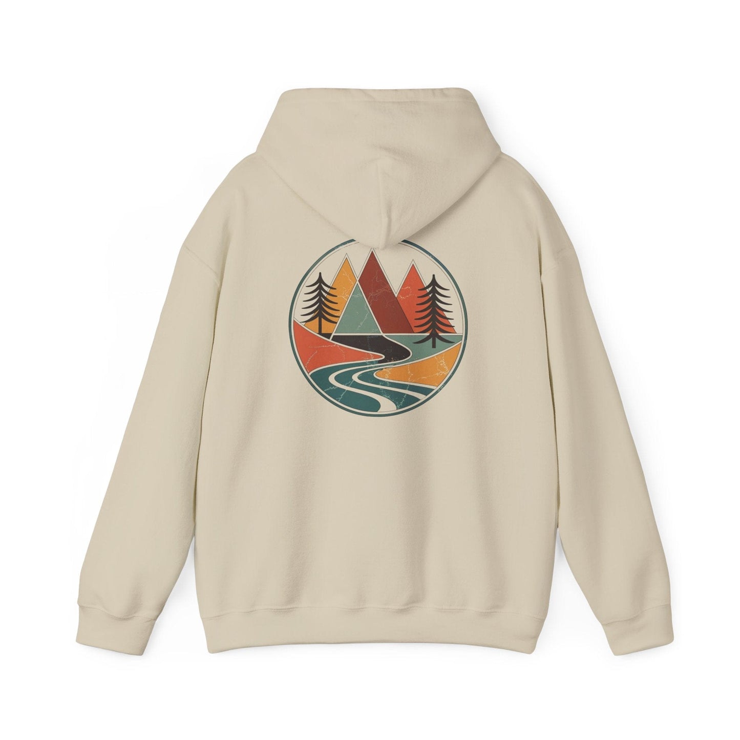 Sand | Retro Horizon Hoodie, back design view