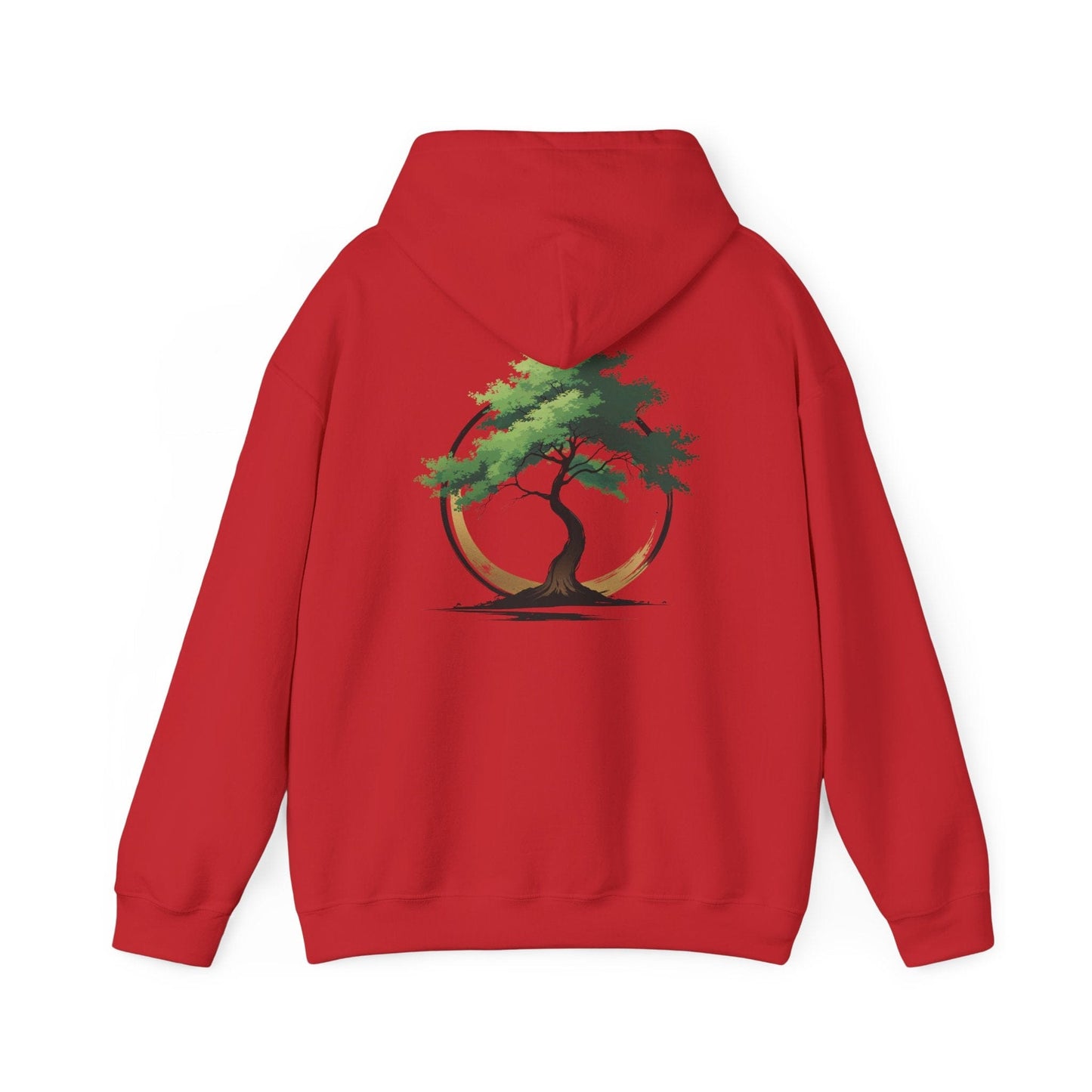 Red | The Zen Tree Hoodie, back design view