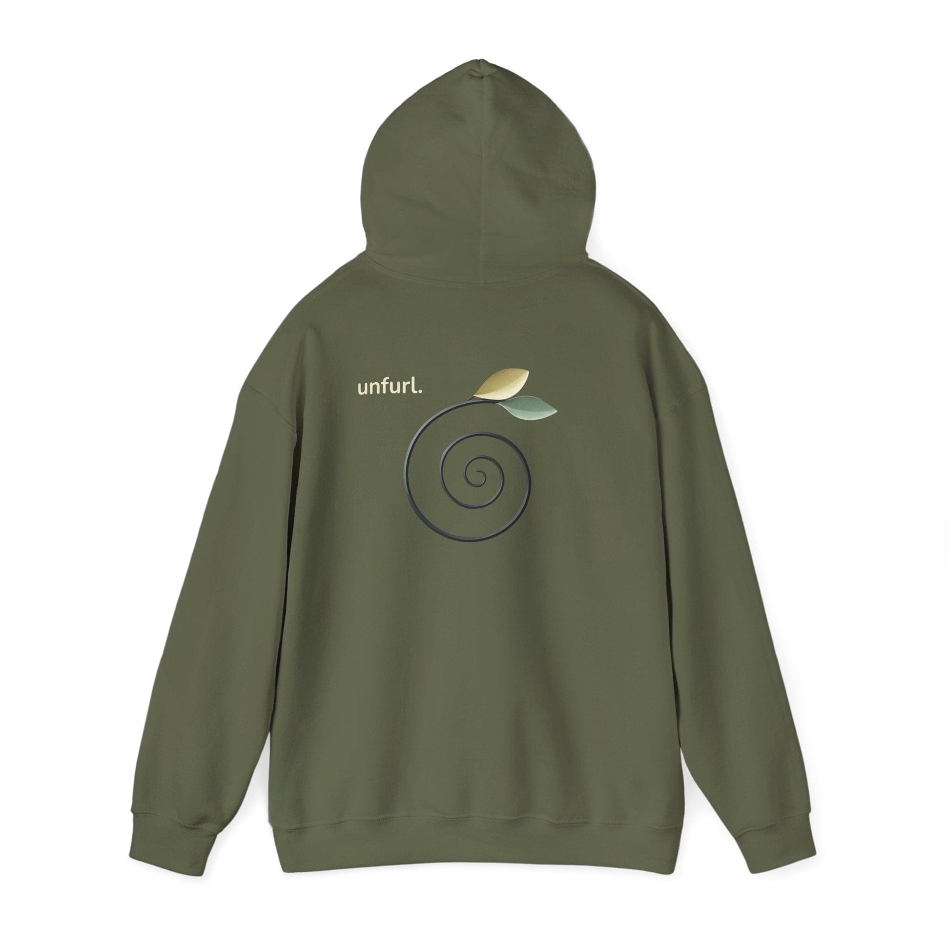 Military Green | Unfurl Hoodie, back view 2