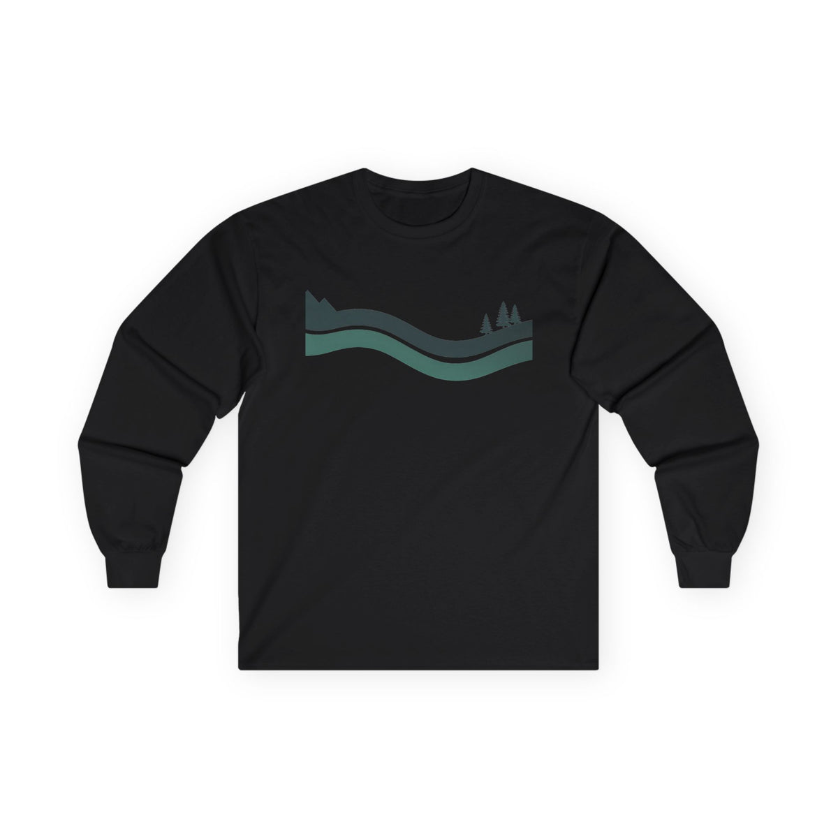 Black | River Long Sleeve Tee, front view